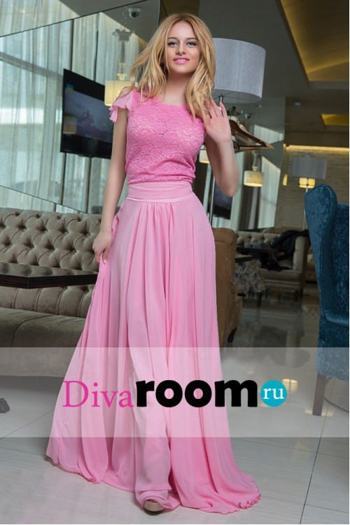 Розовое платье в пол Dalida pink